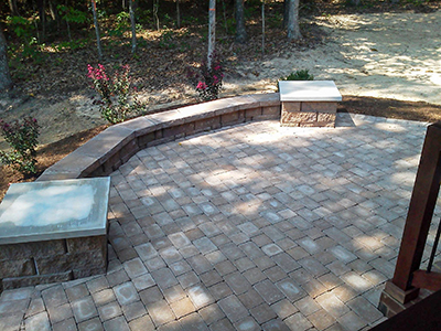 Patio Pavers with bench